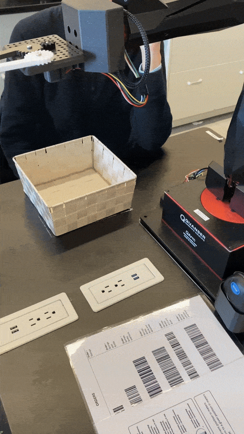 video of arm picking up items